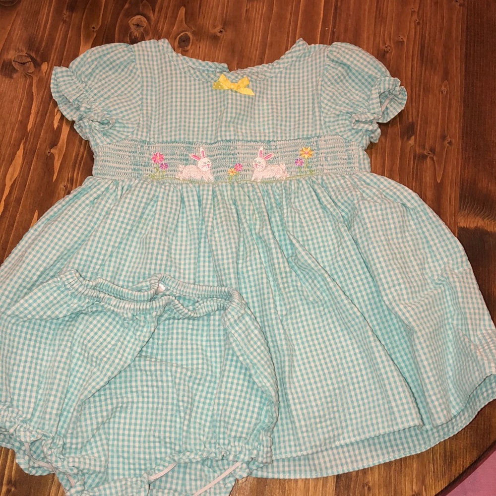 Easter smocked bunny dress 18m